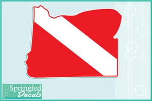 Adesivo vinile bandiera subacquea a forma di OREGON decalcomania auto camion SCUBA decalcomania immersioni - Foto 1 di 1