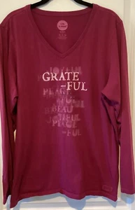 Life is Good L/S  Vee Neck Knit Top in Size XL - Picture 1 of 3