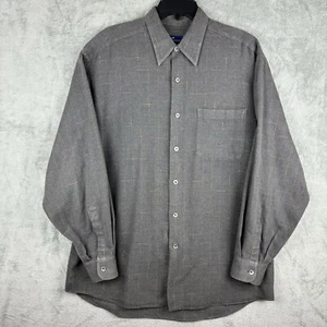 Vintage Hickey Freeman Shirt Mens Large Gray Geometric Button Up Business Casual - Picture 1 of 16