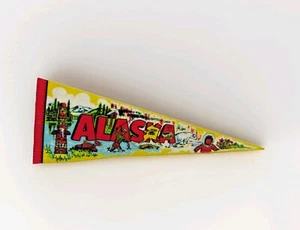 Vintage Alaska 49th State Souvenir Felt Pennant / Banner Wall Hanger - Picture 1 of 7