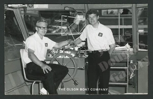 Wisconsin Dells WI: 1950s RPPC Photo Postcard OLSON BOAT CO. signed BILL GAFFNEY - Bild 1 von 2