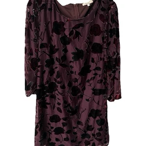 Halo Samt Ausbrenner Kleid Damen M Blumen Glockenärmel Fee Whimsigoth Romantisch - Bild 1 von 8