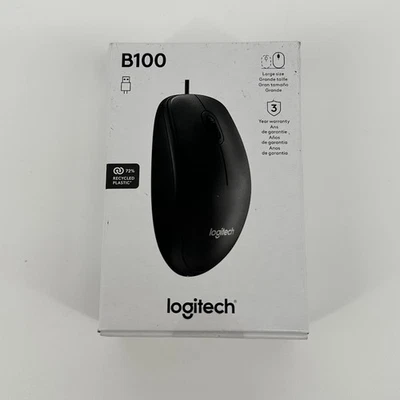 Logitech B100 Corded Optical USB Mouse 910-001439 - New - Image 1 of 2