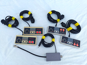 Lot of 4 NES Controllers & RF Switch Cable &ndash; Untested Retro Nintendo