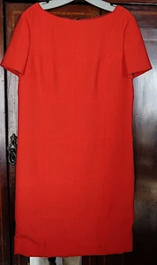 Tony Burch kurzärmliges geradliniges rotes Kleid - aufwendige Nähte, gefüttert Gr. 4 - Bild 1 von 9