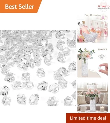 1000Pcs акриловый поддельный кубики льда прозрачный ваза наполнитель стола разброс декор - Изображение 1 из 4