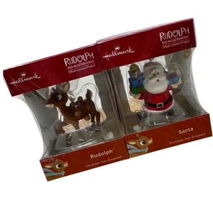 Hallmark Rudolph Red Nosed Reindeer Christmas Tree Ornaments Santa 2020 Set 2 - Picture 1 of 7