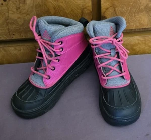 KIDS/GIRLS NIKE ACG PINK/BLACK DUCK WOODSIDE WATERPROOF LACE UP BOOTS ~ Sz 1 - Picture 1 of 7