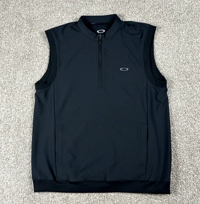 Chaleco Oakley Para Hombres Grande Negro 1/4 Cremallera Mangas Cortavientos Golf Informal Elastizado Foto 1 de 4