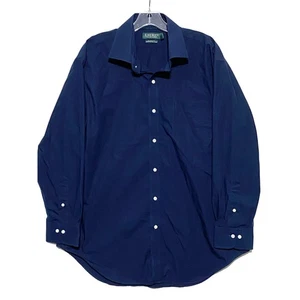 Ralph Lauren Classic Fit Stretch Non Iron Blue Dress Shirt Mens 17 32-33 Preppy - Picture 1 of 10