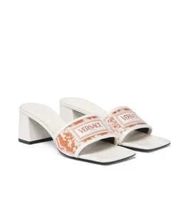 NEW Versace Barocco Raffia Mules 55MM Size 39 $795! - Picture 1 of 7