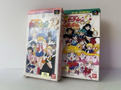Lot 2 Nintendo Super Famicom SFC Sailor Moon R S Set SNES Japan JP - Image 1 of 4