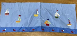 Barche per bambini Pottery Barn PB Valance barche a vela pesce blu nautica 44" x 18" - Foto 1 di 5