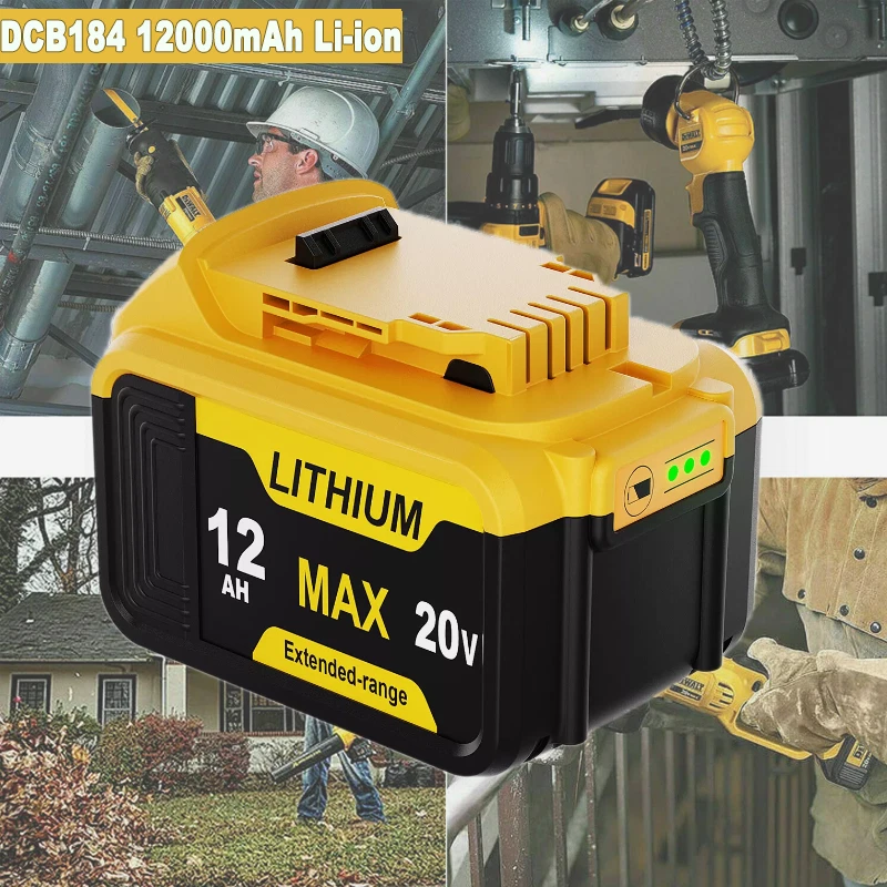MARKENLOS Akku 18V 12,0 Ah XR Li-Ion Batterie DCB182 Für DeWalt DCB205-2 DCB200-2 DCB184