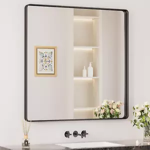 Black Mirrors for Wall, 36 X 36 Inch Large Square Bathroom Mirrors for over Sink - Picture 1 of 8