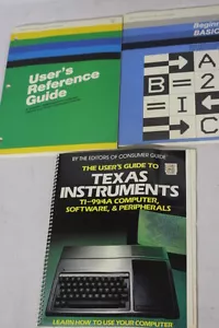 3 Vol Set Vintage USER'S GUIDE TEXAS INSTRUMENTS TI-99/4A, Beginner's, Reference - Picture 1 of 4