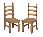 Corona Dining Chairs x 2 Slat Back Mexican Pine by Mercers Furniture