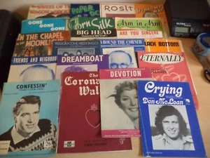 20 x JOB LOT OLD VINTAGE SONG PIANO SHEET MUSIC 1940s 1950s 1960s collection y - Picture 1 of 1