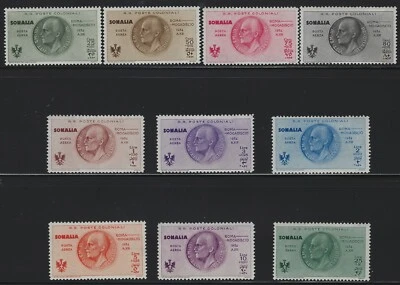 索马里 - 1934 年 - 斯科特 # CB1 到 CB10 - 整套 - 完好非常轻微铰边 — 第 1/2 张图片