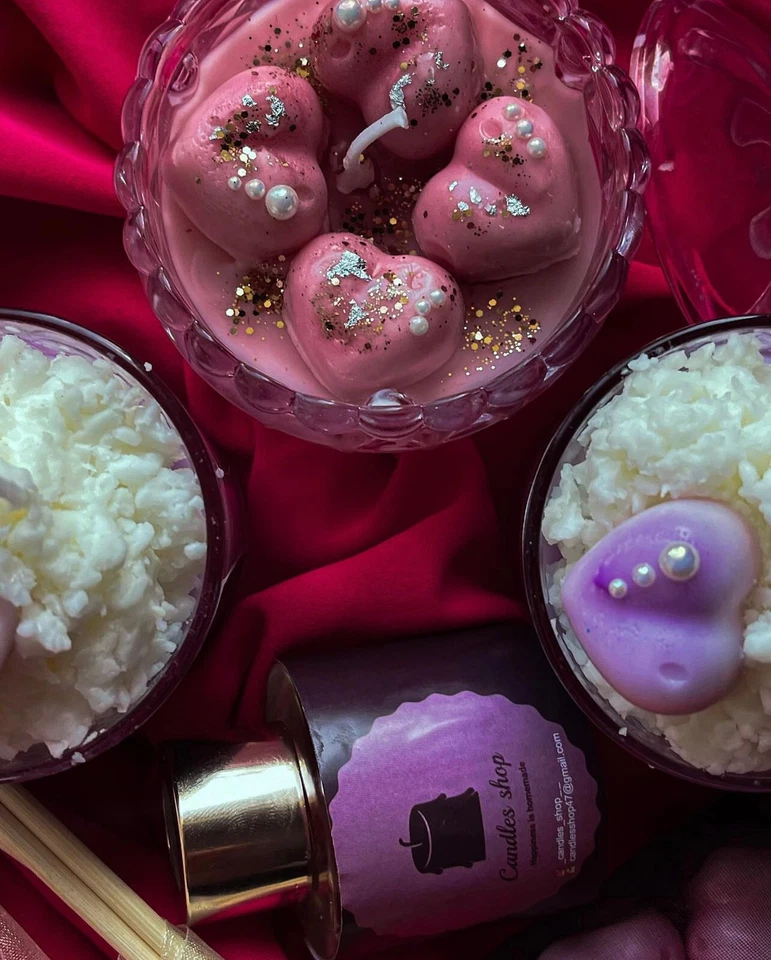 Juego de 3 velas y difusor de caña (hecho a mano) Foto 1 de 1