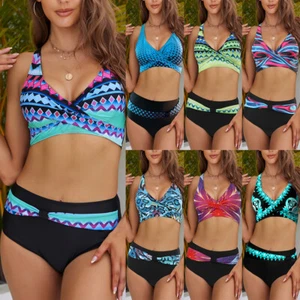 Women Two Piece Sexy Bikini Set Swimwear Push Up Swimsuit Top With Bottoms - Picture 1 of 19