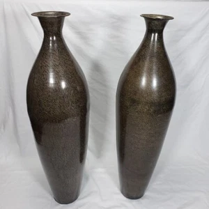 Oversized Floor vase Set of 2 large metal glazed vases Living Room Bedroom - Picture 1 of 7