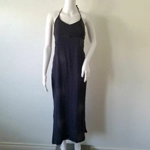 NWT Esprit Halter Micro Dot Maxi Navy Dress Womens Size 3/4 (Small) - Picture 1 of 9