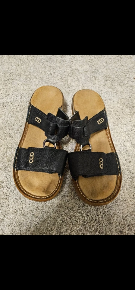 Sandálias femininas Rieker pretas Mules confortáveis sapatos casuais - Imagem 1 de 4