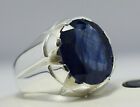 Sapphire Ring Mens Blue Sapphire Sterling Silver Real Gemstone Handmade Rings