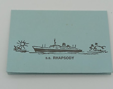 Paquet Cruise Line Holland America S.S. "RHAPSODY" (1957) Portrait Place Card