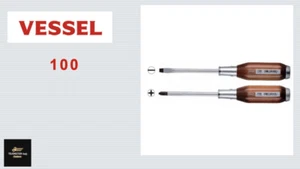 VESSEL OEM 100 WOOD GRIP TANG THROUG SCREWDRIVER JAPAN - Picture 1 of 17