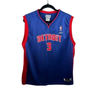 Camiseta Reebok XL Rasheed Wallace 3 nailon poliéster Detroit Pistons NBA para mujer Foto 1 de 4