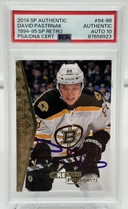 David Pastrnak Signed 2014-15 SP Authentic #94-86 RC PSA 10 GEM MINT AUTOGRAPH - Picture 1 of 3