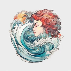 Calcomanía de vinilo colorida para parachoques de ventana de vehículo portátil taza ola del océano - Imagen 1 de 10