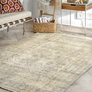 nuLOOM Chana Printed Framed Trellis Flatweave Area Rug in Beige - Picture 1 of 6
