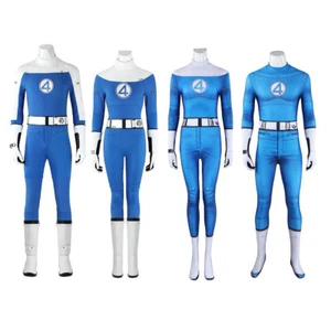Cosplay Fantastic Four Jumpsuits Reed Invisible Woman Susan Adult Kids Bodysuit - Picture 1 of 10