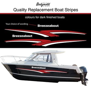 Quintrex Style Breeze About Boat Graphics/Stripes. 2800mm long for a Dark Boat - Picture 1 of 24
