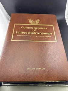 Vintage Golden Replicas of United States Stamps 22kt Gold Collector's Album - Picture 1 of 4
