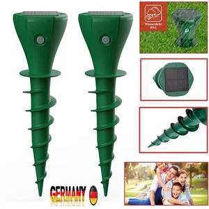 Ultraschall Maulwurf Vertreiber 2er Set Solar 800m² Effektiv Schraubdesign DE - Bild 1 von 6