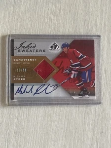 2007-08 SP Game Used Inked Sweaters Auto 13/50 Michael Ryder Canadiens - Bild 1 von 3