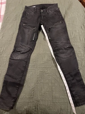 Pantalones de mezclilla negros para hombre G Star Raw Air Defense 32x32 cremalleras en el muslo  Foto 1 de 4