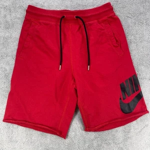 Nike Short Boys Small Red Cotton Logo Drawstring Sweats - Picture 1 of 10