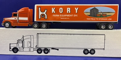 1993 (Louisville) Ertl 1:64 Orange Peterbilt Cab w/ Trailer - Kory - Manlius, IL - Image 1 of 4