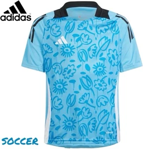 Adidas Tiro 24 Soccer Jersey Mens Sz-M Floral Blue IS2772 PB JSY NEW BLUE BLACK - Picture 1 of 12
