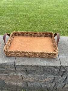 Amish Made Rectangular Serving Tray Basket Handwoven Signed 2015 E-2 - Picture 1 of 2