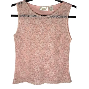 VTG Victorias Secret Womens Gold Label Sheer Lace Cami Top Sz S Y2K Coquette 90s - Picture 1 of 10