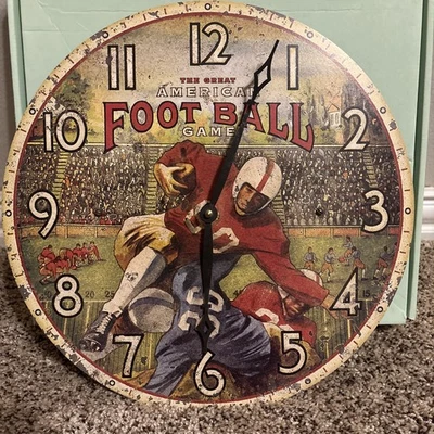 TIMEWORKS Storytime Collection AMERICAN FOOTBALL  13" Pendulum Wall Clock - Image 1 of 4
