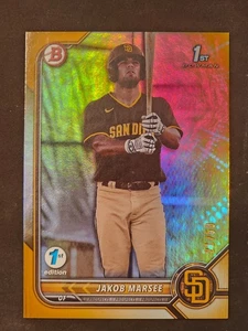 2022 Bowman Draft 1st Edition #BD-73 Jakob Marsee Gold Foil /50 - Picture 1 of 3