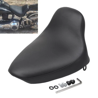 Assento solo piloto liso preto ajuste para Harley Softail FXST FLST 1984-99 1991 1997 - Imagem 1 de 4