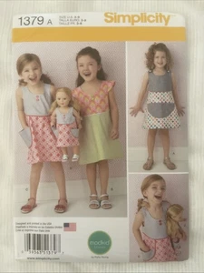 Simplicity 2014 Sewing Pattern 1379 Girl's and 18" Doll Dress 3-8 - Picture 1 of 3